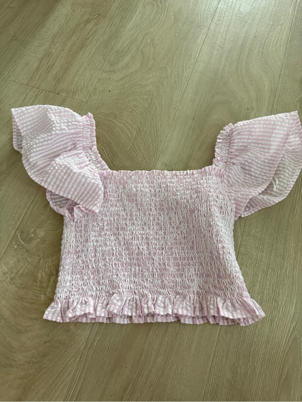 BB Dakota Steve Madden - Pink Smocked Ruffle Sleeve Women's Top
